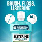 Listerine Cool Mint Antiseptic Mouthwash, Daily Oral Rinse Kills 99% of Germs That Cause Bad Breath, Plaque and Gingivitis for a Fresher, Cleaner Mouth, Cool Mint Flavor, 1.0 L, Pack of 2