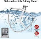 Stainless Steel Flat Beater for KitchenAid 7QT Bowl-Lift Stand Mixers, Food Grade Replacement Attachment, Dishwasher Safe