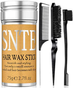 Slick Back Hair Brush Set: Hair Wax, Edge Brush, Rat Tail Comb, Bristle Brush, Hair Bun Accessories, Smoothing Brush for Women & Kids