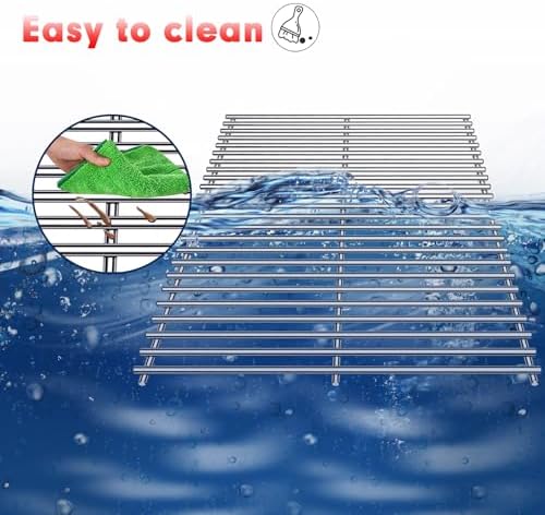 BBQ Grill Grates Replacement for Cuisinart Gas Grill CGG-200, CGG-220, CGG-240, Stainless Steel Cooking Grate Grids Gas Grill Parts Accessories 18 Inch for All Foods Portable Gas Grillls