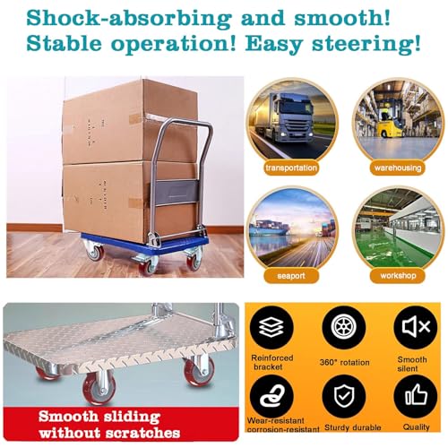 3 inch Heavy Duty Casters Load 2000lbs, Lockable Bearing Plate Caster with Brakes, 360-degree Swivel for Furniture and Workbench Cart, Set of 4 (Includes Complete Screw Set with Accessories)