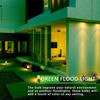 Gonhom 2 Pack PAR38 Green Flood Lights Outdoor,Dimmable Flood Green Light Bulb,20W(Equivalent to 200W),E26 Base Green LED Light,Christmas Light Bulbs,Outdoor Porch,Holiday Lighting,Flood Light Bulb