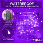 suddus Purple Christmas Lights Battery Operated, 66ft 200 LED Twinkle Lights Battery Operated, Purple Fairy Lights for Christmas Tree, Garland, Bedroom, Backyard, Porch, Yard, Party Decorations