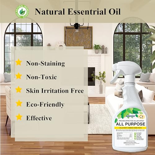 COSYWORLD All Purpose Home Insect Control, Liquid Spray with Odorless, Fast and Sure Kill with Extened Residual Protection, Natural & Non-Toxic, Child & Pet Friendly - 22oz