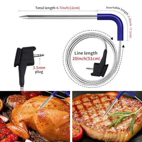 Smart Thermometer Probe Compatible with Ninja DZ550/DZ550C Foodi 10 Quart 6-in-1 Smart XL 2-Basket Air Fryer, Temperature Meat Probe Replacement for Ninja Indoor Air Fryer Accessories,1-Pack