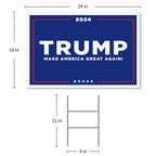 Trump Yard Sign 2024 Large, 24" x 18" Double-Sided Trump Campaign Yard Sign With Stake, MAGA Trump Yard Sign, Show Your Support, Decorate Your Lawn With Trump Campaign Yard Sign
