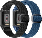 Elastic Braided Bands Compatible with Fitbit Charge 5/Fitbit Charge 6 for Women Men, Breathable Adjustable Stretchy Nylon Loop Sport Replacement Wristbands for Fitbit Charge 6 Charge 5 Straps