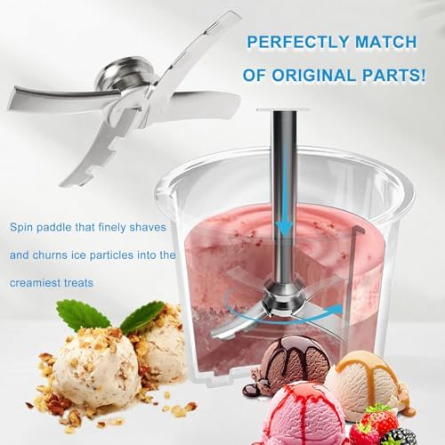 Replacement Stainless Steel Paddle Blade Compatible with Ninja Creami NC300 Series Ice Cream Makers, Mixing Parts for Ninja NC299AMZ, NC301, CN305A, CN301CO Ice Creami accessories