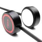 FARBIN Horn Push Button with Quick Connector, Momentary Switch with 3 Meters Wire, Round Red Cap Button Switch for Air Horn, DIY Electronics Accessories (Flat Button)