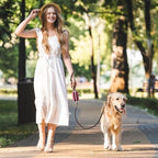 Dog Poop Bag Holder for Leashes - Dog Poop Bag Dispenser and Treat Holder with 2 Waterproof Pouches for Pet Waste Bags and Walking Accessories + 1 Free Roll - Leashrr 2.0 (Pink)