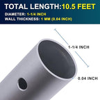 POOLAZA Pool Pole Dual-Handle, Anodized Aluminum Pool Skimmer Pole, Detachable & Telescopic Pool Pole Up to 10.5 Ft, Portble Pool Poles for Cleaning Suitable for Pool Skimmer, Vacuum Head, Brush Etc.