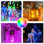 SINAMER 6PCS Multicolor Fairy Lights Battery Powered with Timer, 7ft 20LEDs Twinkle Mini Lights with Remote,Waterproof Small Silver Wire Firefly Starry for DIY Wedding Party Christmas