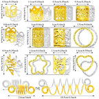 Fscwlmon 260 Pcs Hair Jewelry for Braids,Hair Beads Accessories for Dreadlock,Metal Hair Clips Cuffs Rings,Loc Rave Hair Charm Decorations Adjustable Kits for Men Women Gold and Silver