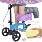 Knee Scooter Cushion 2" Thick Memory Foam Knee Scooter Pad for Comfort w/Removable Cover Walker/Roller Accessories fits Most Models