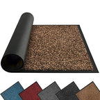 Mibao Dirt Trapper Door Mat for Indoor&Outdoor, 36" x 60", Brown Black,Washable Barrier Mat, Heavy Duty Non-Slip Entrance Rug Shoes Scraper, Super Absorbent Front Door Carpet