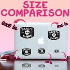 (3PCS) Safety Third Sticker Safety 3rd Funny Hard Hat Sticker Skull Warning 3" Die-Cut Waterproof Vinyl Sticker for Helmet Toolbox Water Bottle Phone Case Laptop Car (3 Inches)