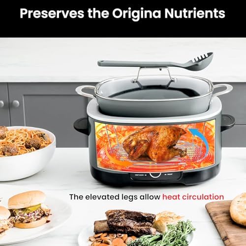 Steam and Roast Rack - Compatible with Ninja Foodi Possible Cooker Pro 8.5 Quart MC1001 MC1000 MC1010 Series,Stainless Steel Crock Pot Slow Cooker Accessories