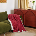 Bedsure Sherpa Fleece Red Throw Blanket for Couch - Thick and Warm Blanket for Winter, Christmas Throw Blanket Gift, Christmas Blanket Decor, 50x60 Inches