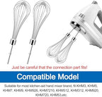 Kitchen Hand Mixer Whisk Attachments for KitchenAid Mixer Whisk Accessories KHMPW Stainless Steel Hand Mixer Beater-2 Pack