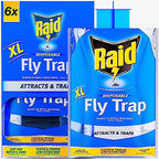 6 XL RAID Big Bag Fly Traps Outdoor - Keep Flies Away from Patio with Disposable Fly Traps Outdoor Hanging - Fly Bags Outdoor Disposable, Outdoor Fly Traps Outdoor Hanging, Big Bag Fly Trap Bag