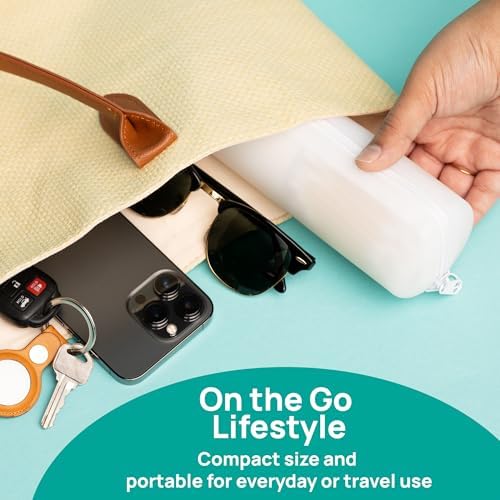 Cotton Round Swab Travel Case, 2 in 1 Portable Hair Accessories Organizer, Hair Tie Organizer, Hair Tie Holder, Bobby Pin Holder, Travel Qtips Case, Purse Organization, Floss Holder