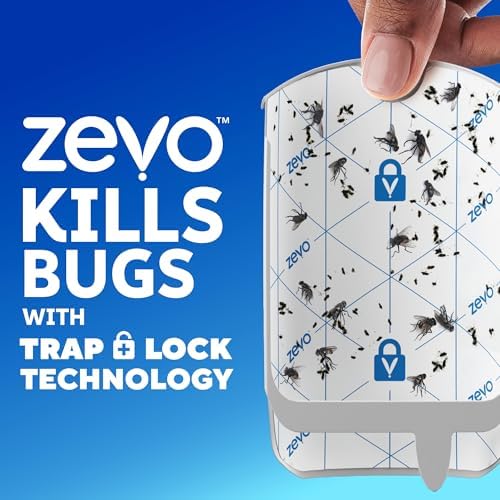 Zevo Flying Insect Refills for Indoor Light Trap: 4 Light Trap Refill Cartridges Capture Fruit Flies, Gnats and Houseflies (4 Cartridges)