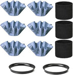 Shop-Vac 90107 Paper Disc Filter and 90585 Foam Sleeve Filter, for Most Shop-Vac Wet/Dry Vacuum Cleaners 5 Gallon and Above, Replacement Parts #9010700, 9013700,9058500, 6 Pack