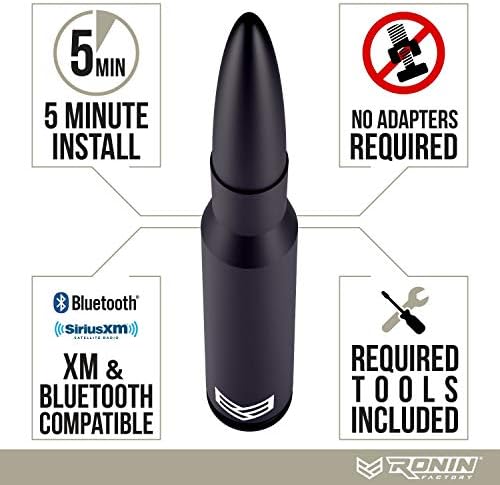 Ronin Factory 50 Cal Bullet Antenna - Ford F150 F250 F350 Super Duty Raptor Bronco Truck Accessory - RAM 1500 Short Antenna Replacement