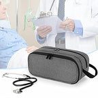 Trunab Stethoscope Carrying Case Hold 2 Stethoscopes or BP Cuffs, Compatible with 3M Littmann/MDF/ADC, Medical Case with Extra Pocket for Nurse Accessories, Essentials for Nurses, Doctors, Grey
