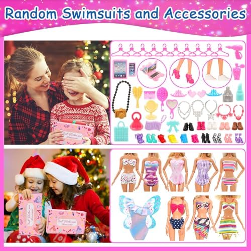BARWA 70 Pack Doll Clothes and Accessories 3 Wedding Gown Dresses 5 Long Dresses Fashion Dresses 4 Tops 4 Pants 3 Swimsuits Bikini 5 Mini Dresses 15 Shoes Hangers Computer Cosmetic for 11.5 inch Doll