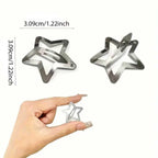 32 PCS 1.22" Star Hair Clips, Y2K Accessories, Non-Slip Metal Snap Silver Barrettes for Kids & Girls & Women kpop Styling