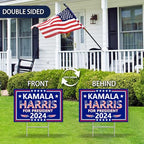 Kamala Harris Yard Sign,18x12In Harris Waltz 2024 Double-Sided Kamala Harris For President Yard Signs With H-Stakes Political Voted For Democratic Sign For Outdoor Garden Lawn Parade Rally Decoration