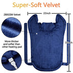 CAROMIO Heating Pad for Neck and Shoulders Back Pain Relief, Electric Weighted Heating Pads with Auto Shut Off Large, Full Body Back Heat Pad Fast Heating, 4 Temperature Settings (Navy Blue, 33"x22")