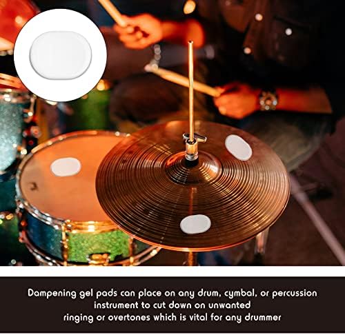 Yeshone 60 Pieces Drum Dampeners Gel Pads Silicone Soft Moon Gels for Drums Cymbals Tone Control Accessories