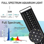 hygger Auto On Off LED Aquarium Light, Full Spectrum Fish Tank Light with LCD Monitor, 24/7 Lighting Cycle, 7 Colors, Adjustable Timer, IP68 Waterproof, 3 Modes for 36"-42" Freshwater Planted Tank