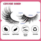 Veleasha Lashes Kit with Glue & Tweezer Cat Eye Lashes that Look Like Extensions Fluffy Faux Mink Lashes Wispy Fox Eye Lashes Natural Look 7 Pairs Fake Eyelashes Pack (Cat Eye)