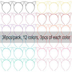 COCIDE 36Pcs Cat Ears Headbands Plastic Taylor Party Decorations Kitty Headbands for Girls Gabby Party Favors Birthday Supplies for Women Halloween Hair Accessories Hair Hoops Costume