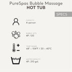 INTEX 28425EH PureSpa Bubble Massage Spa Set Outdoor Inflatable Portable Hot Tub, Includes Energy Efficient Spa Cover, Saltwater System Ready, 4 Person, 77in x 28in