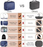 Elviros Toiletry Bag Hanging Travel Organizer for Men and Women, 3 in 1 Multifunctional Large Makeup Cosmetic Case for Toiletries Accessories, Water-resistant PU Leather Bathroom Dopp Kit Shaving Bag