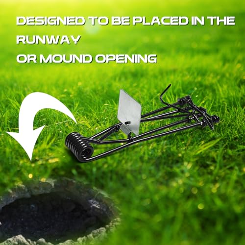 Qualirey 8 Pcs Outdoor Gopher Trap Easy Set Mole Trap Weather Resistant Gopher Killer Vole Trap for Lawn Garden Farm (Black)
