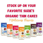 Suzie's Organic Brown Rice Cake Thins|6 Pack|Lightly Salted Low Sodium|USDA Organic, NON-GMO, Fat-Free, Sugar-Free, Gluten-Free|Low-Calorie Snack-21 Calories Per Slice|Bread & Cracker Replacement