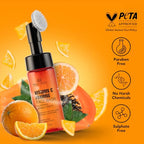Botanic Hearth Vitamin C Foaming Face Wash with Papaya & Orange | Extracts Built-In Silicone Brush | For Cleansing & Glowing Skin | Paraben & Sulphate Free | Face Cleanser for Women & Men | 5.1 fl oz