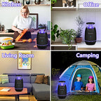 Pzqzmar Fruit Fly Trap,Electric Bug Zapper Indoor Insect Trap,Bug Catcher for Fruit Flies,Flying Insect,Mosquito,Gnat,Moth,Fly Mosquito Killer Lamp for Home House,UV Light&Sticky Glue,Plug-in(Black)