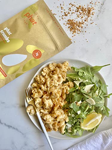 Real Phat Foods Keto Bread Crumbs - Gluten Free, Paleo Friendly, Low Carb, Grain Free, Almond Flour Breadcrumbs 2 Net Carbs - Cheddar 8 Ounce (Pack of 1)