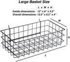 Pegboard Basket Size L, Black - Hooks to Any Peg Board - Square Style Wire Shelf Baskets - Organize Tools, Workbench, Accessories, Garage Storage - Wall Organizer Attachments
