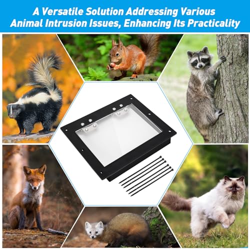 Raccoon One Way Eviction Door - Safe Eviction Raccoon Trap - Ideal for Attics, Under Decks, and Chimneys - DIY Installation - Humane Solution to Raccoon Intrusions