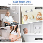 Grab Bars for Shower, 12 Inch Shower Handle Strong Suction Shower Grab Bar for Shower Chair Stool, Bathroom Safety Bar for Seniors, Elderly (2 Pack)