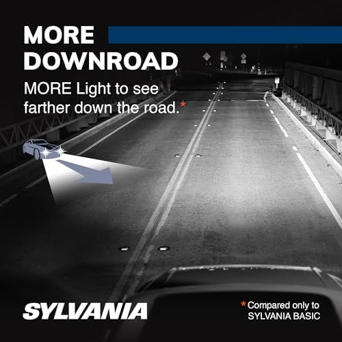 SYLVANIA - H11 SilverStar - High Performance Halogen Headlight Bulb, High Beam, Low Beam and Fog Replacement Bulb, Brighter Downroad with Whiter Light (Contains 2 Bulbs)