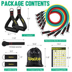 WALITO Resistance Bands Set - Exercise Bands with Handles, Door Anchor, Legs Ankle Straps, for Heavy Resistance Training, Physical Therapy, Muscle Training, Yoga, Home Workouts