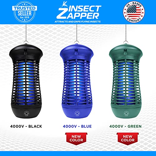 Livin’ Well Green Bug Zapper Indoor Outdoor - 4000V High Powered Electric Mosquito Zapper Home Patio, 1,500 Sq Ft Range Fly Zapper Mosquito Trap, 18W UVA Bulb Mosquito Killer Lamp Insect Bug Light
